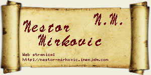 Nestor Mirković vizit kartica